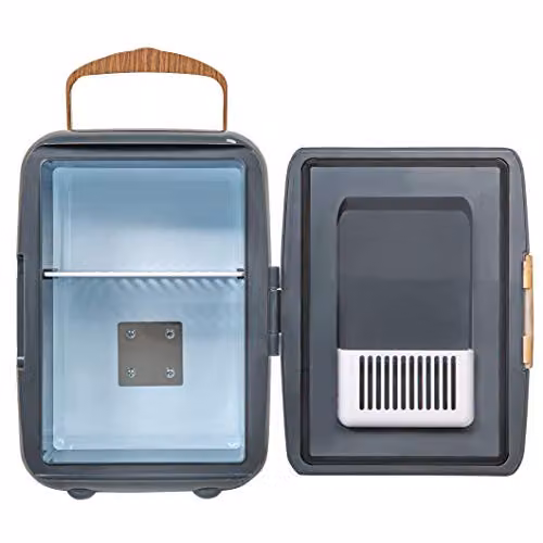 Russell Hobbs RH4CLR1001SCG 4L Mini Portable Cooler and Warmer for Drinks and Cosmetics, Grey and Wood Effect – 11