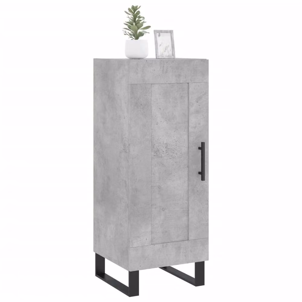 Berkfield Home Modern Sideboard in Concrete Grey, W/D/H: 34.5 x 34 x 90 cm – 2