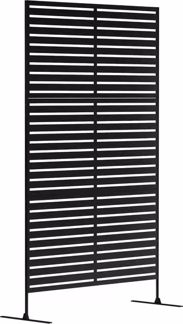 Outsunny Black Steel Freestanding Outdoor Privacy Screen Divider