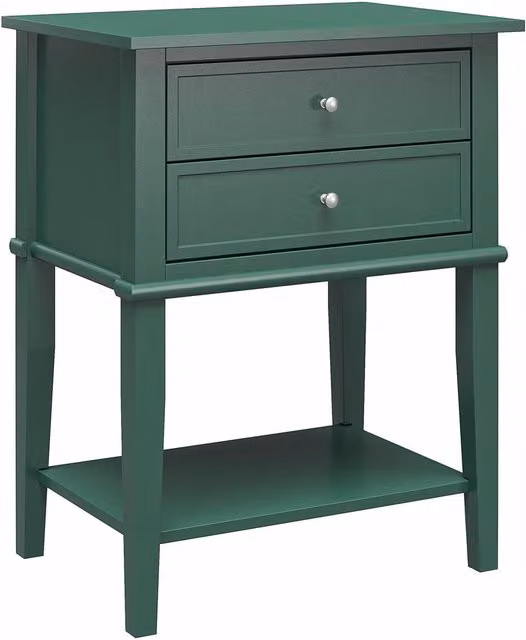 Ameriwood Home Franklin Accent Table with 2 Drawers in Hunter Green