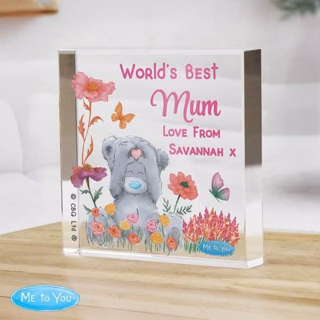 Personalised Memento Company Women's Me to You Floral Glass Ornament in Clear