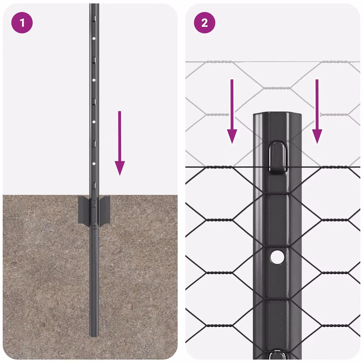 Berkfield Home Grey Steel U-Channel Fence Post Set, 11 Pieces, Height: 80 cm – 5