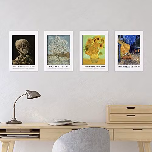 Wee Blue Coo Pack of 4 Classic Van Gogh Art Posters, Multicolour, A4 Size (21.0 x 29.7 cm) – 3
