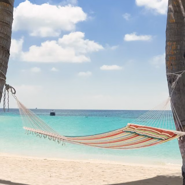 Outsunny Double Outdoor Hammock in Green Multicolour Stripes