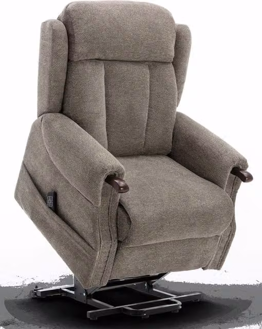 More4Homes Halton Brown Fabric Heavy Duty Dual Motor Rise Recliner Lift Mobility Chair
