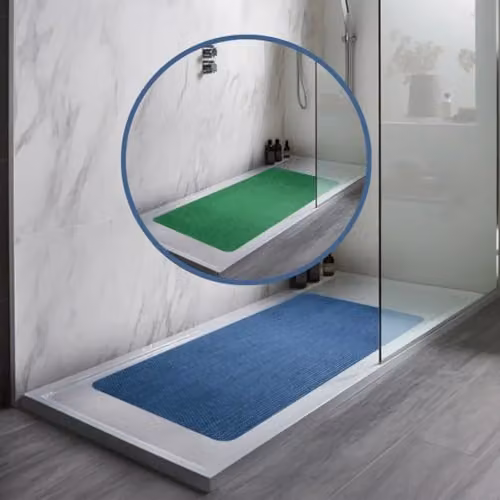 Nicoman Reversible Non-Slip and Mould-Resistant PVC Shower Mat in Blue and Green, W/D: 60 x 40 cm – 5
