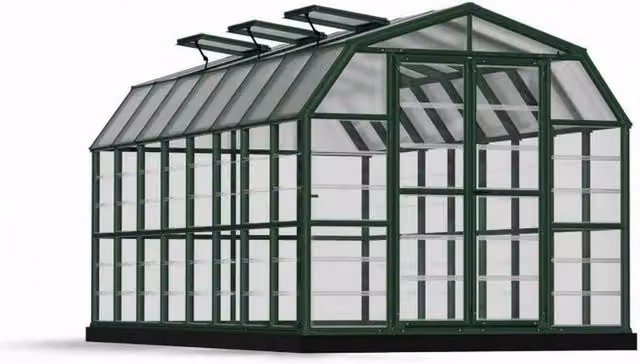 Palram Canopia Grand Gardener Greenhouse with Green Polycarbonate Frame, W: 264.7 in, H: 238.2 in, L: 512.9 in – 6