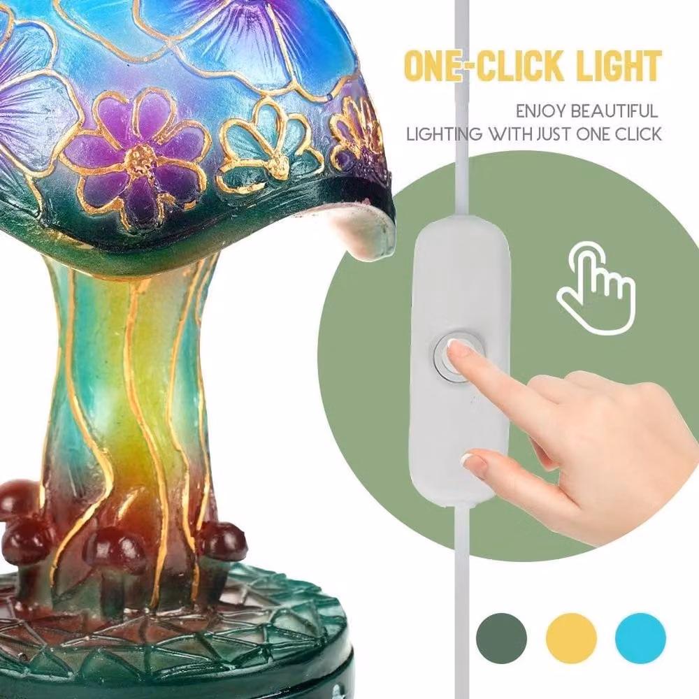 NESTLUNE Mushroom Desk Lamp in Multicolour Resin – 3