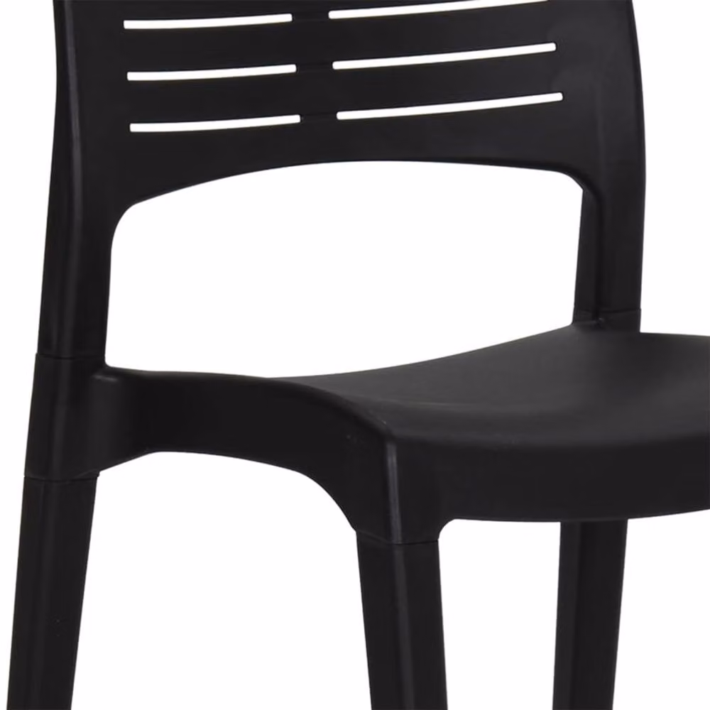 Berkfield Home Set of 2 Modern Anthracite and Black Polypropylene Garden Chairs – 6