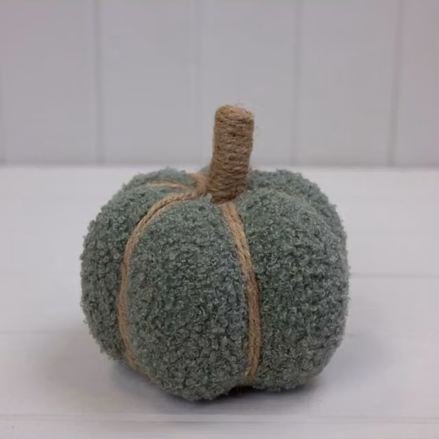 KDMD Elegant Pale Green Fabric Pumpkin Tabletop Decoration