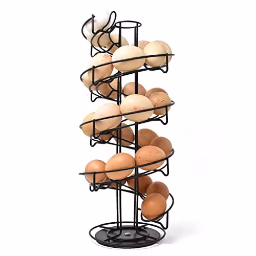 Joeji's Kitchen Rotating Egg Holder Storage Rack in Black