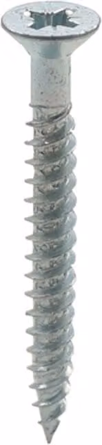 Unifix Twinthread Pozi Countersunk Woodscrews, BZP, Grey, 10G x 1 inch (5.0 x 25 mm), Box of 200