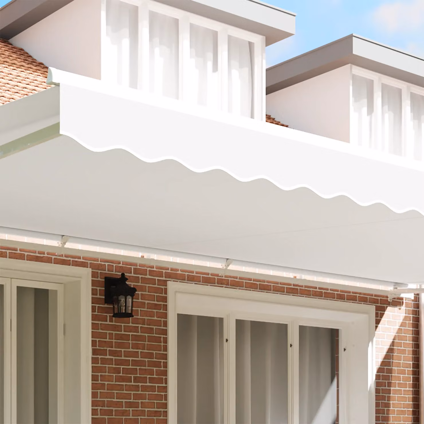 Berkfield Home White Acrylic Fabric Awning Valance for 6 m Frame, W: 5.8 m, H: 0.2 m – 2