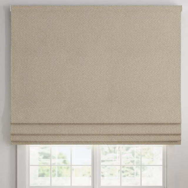 ANTE DECOR Hera Made To Measure Blackout Roman Blind in Almond with Dotted Pattern