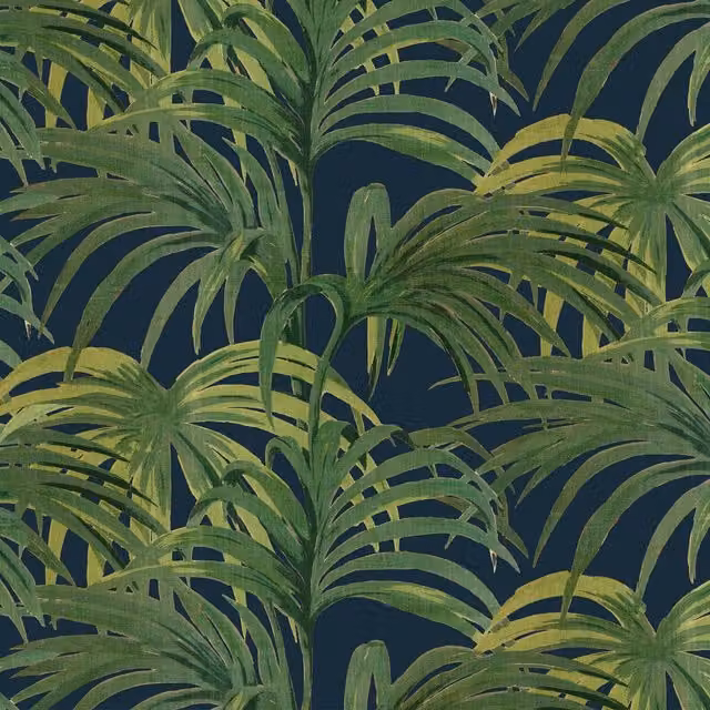 House of Hackney Palmeral Wallpaper Sample in Midnight and Green