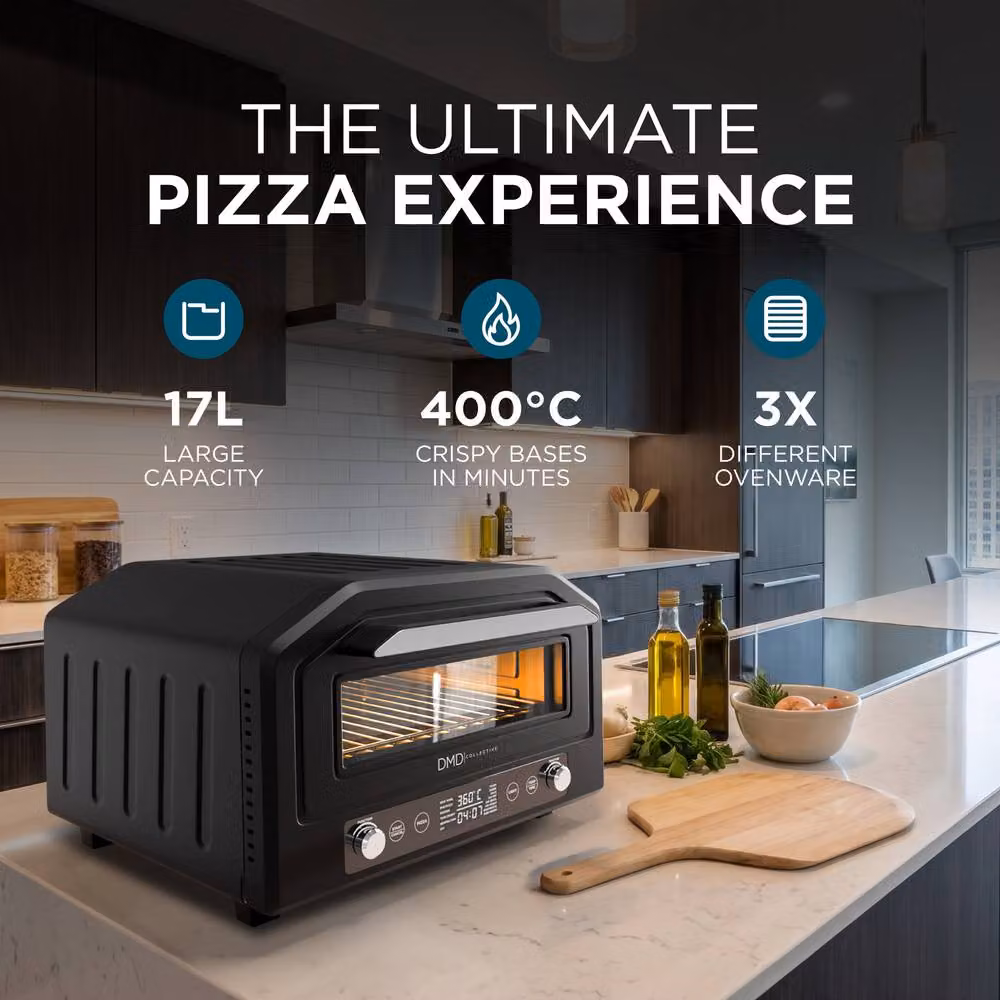 DMD Collective 17L Electric Pizza Oven and Air Fryer with Grill and Hot Air Functions, 400°C, Black – 5