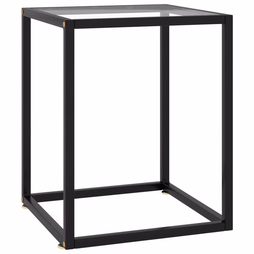 Berkfield Home Modern Black Coffee Table with Tempered Glass, W/D/H: 40 x 40 x 50 cm – 2