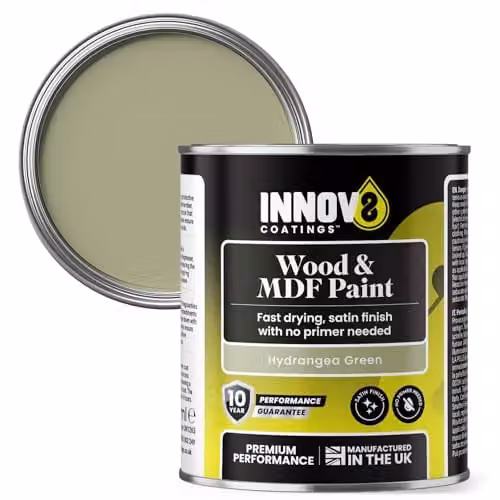 INNOV8 COATINGS Wood and MDF Paint in Green with a Satin Finish, 250 ml