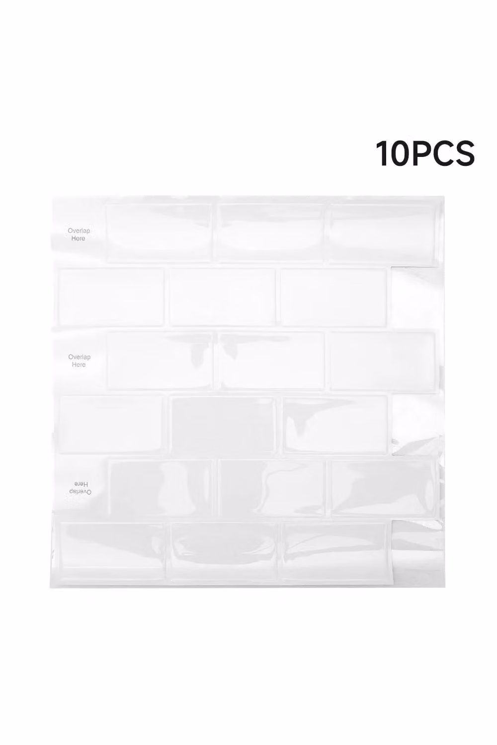 Living and Home 10 PCS White Peel and Stick Adhesive Wall Tile Stickers – 2