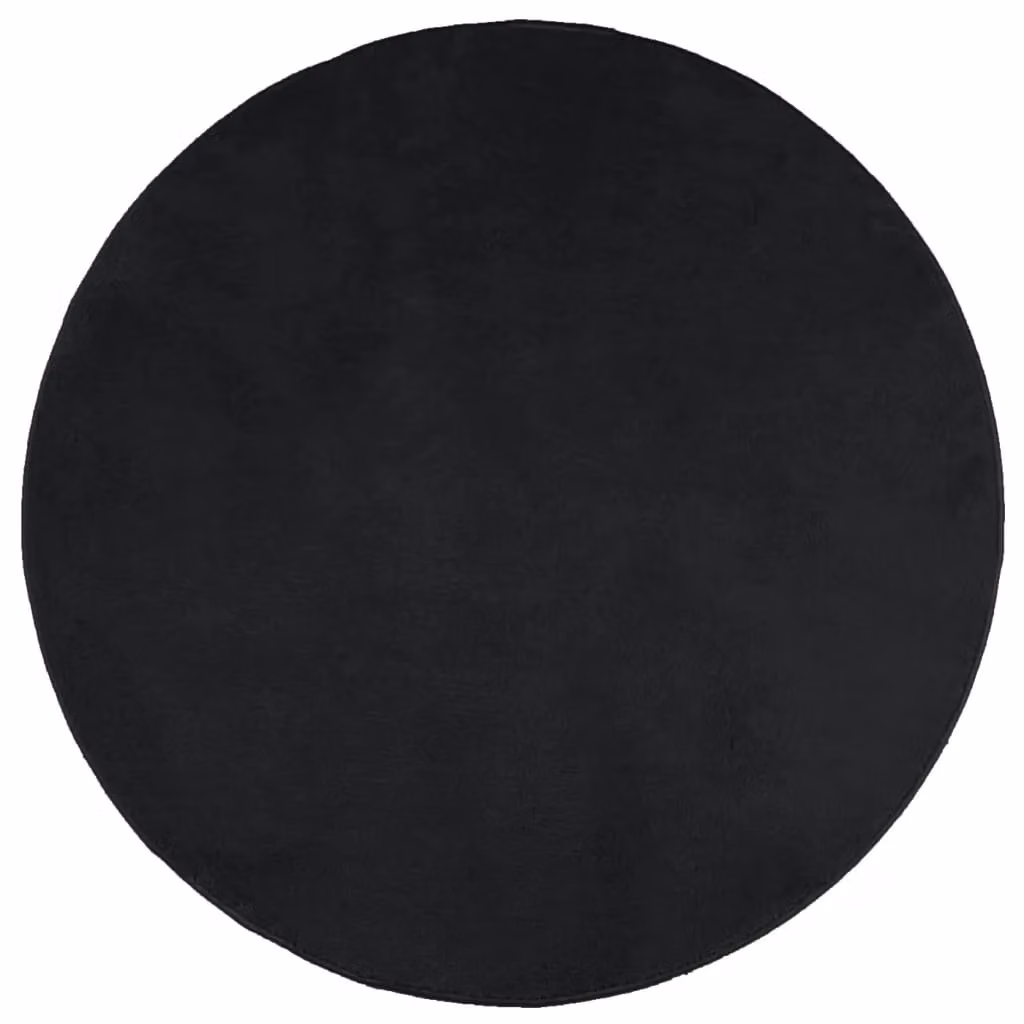 Berkfield Home Oviedo Round Short Pile Rug in Black, 200 cm – 2