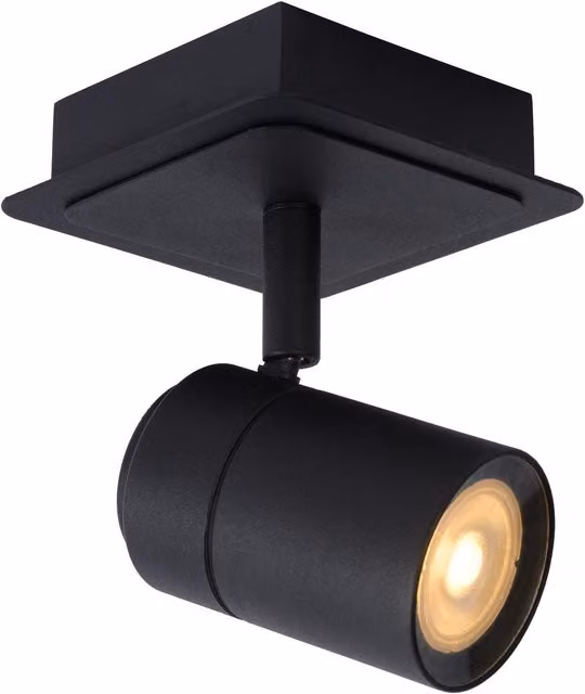 Lucide Lennert Dimmable Adjustable Ceiling Spotlight for Bathroom, Black, GU10, IP44 – 4