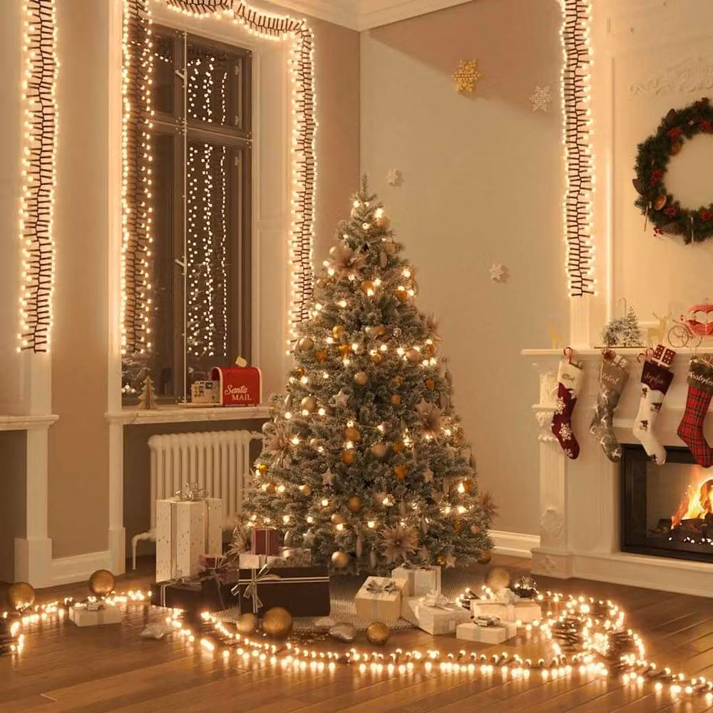 Berkfield Home Warm White LED Cluster String with 400 LEDs, 7.4 m Length – 2