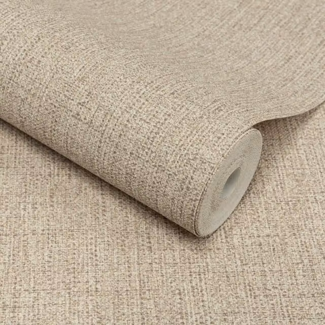 Grandeco Plain Abstract Textured Vinyl Wallpaper in Grey and Beige