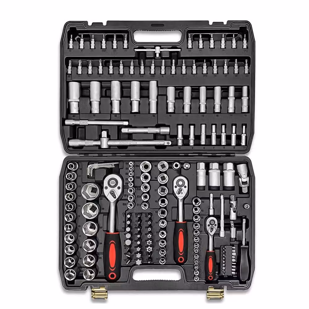 VOGREX 172-Piece Socket Tool Set with 1/2, 1/4 and 3/8 Drive Ratchet Wrench Bits in Silver – 2