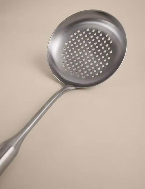 M&S x Tom Kerridge Round Stainless Steel Skimmer in Silver