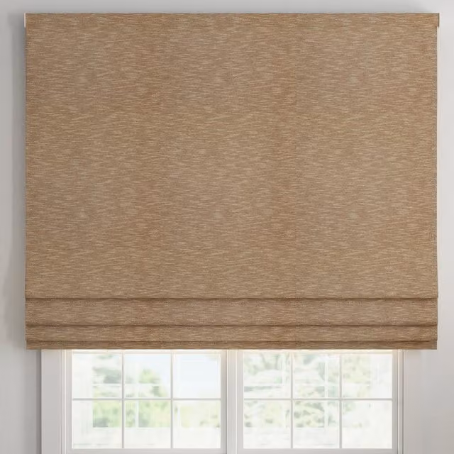 ANTE DECOR Athena Made To Measure Blackout Roman Blind in Sienna Orange and Beige