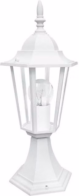 Netlighting MILANO White Outdoor Pedestal Lantern IP44, W/D/H: 17 x 17 x 40.3 cm