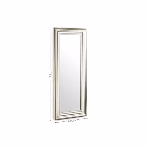 Julian Bowen Tokyo Modern Full Length Rectangular Wall Mirror in Silver and Grey, H: 115 cm, W: 45 cm – 2