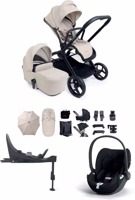 iCandy Core 2 Pushchair Bundle with Cybex Cloud T Car Seat and Isofix Base in Sandstone