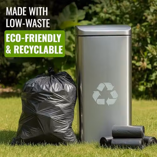EcoBag Recyclable and Leak Resistant Black Refuse Sacks, 70L – 5