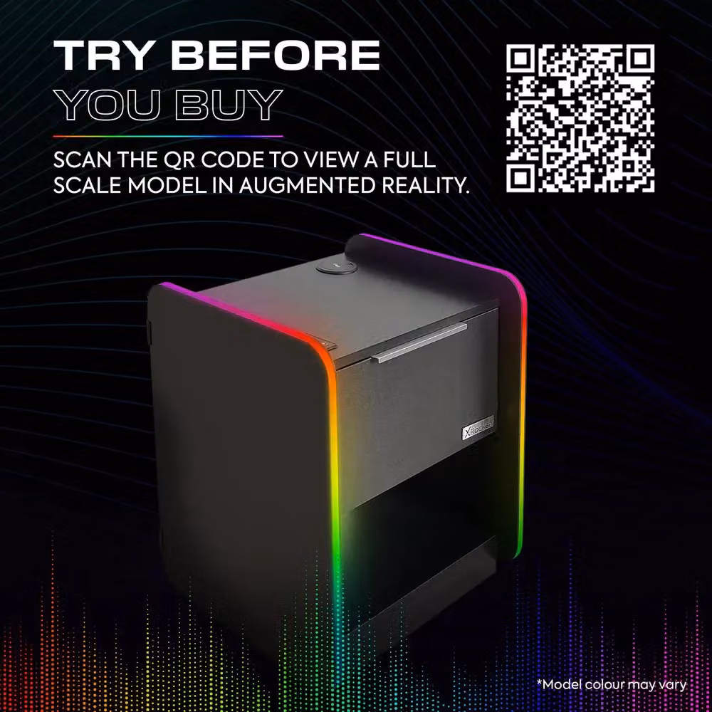 X Rocker Electra Bedside Table with Drawer and RGB LED Lighting in Black, W/D/H: 45 x 40 x 55.5 cm – 2