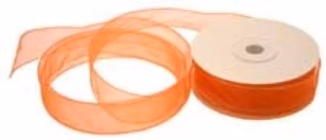 KDMD Orange Wired Chiffon Ribbon Gift Wrap