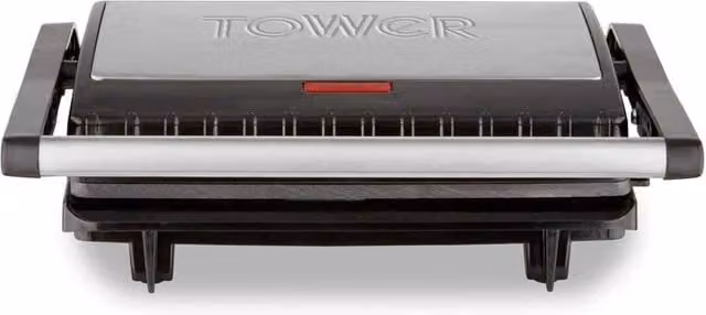 Tower 750W Panini Grill in Grey and Black with Cable Storage