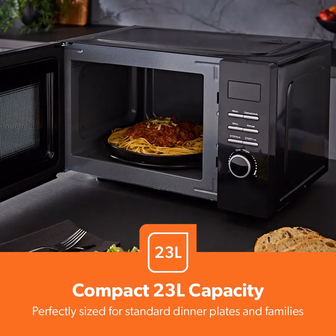 Geepas 23L Digital Solo Microwave Oven with 800W Power and Child Lock in Black – 3