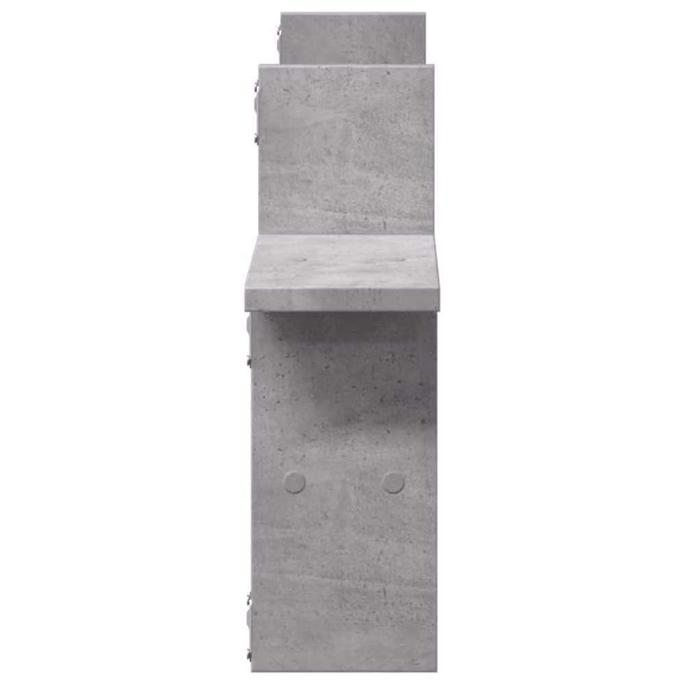 Berkfield Home Durable Wall Mounted Shelves, 2 Pack, Concrete Grey, W/D/H: 38 x 12 x 38 cm – 2