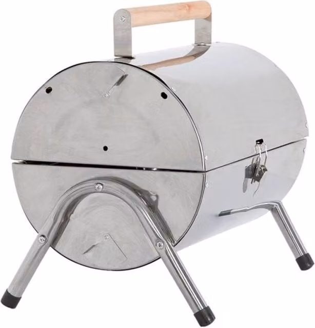 Kelvenix Silver Stainless Steel Tabletop Charcoal Barbecue Grill
