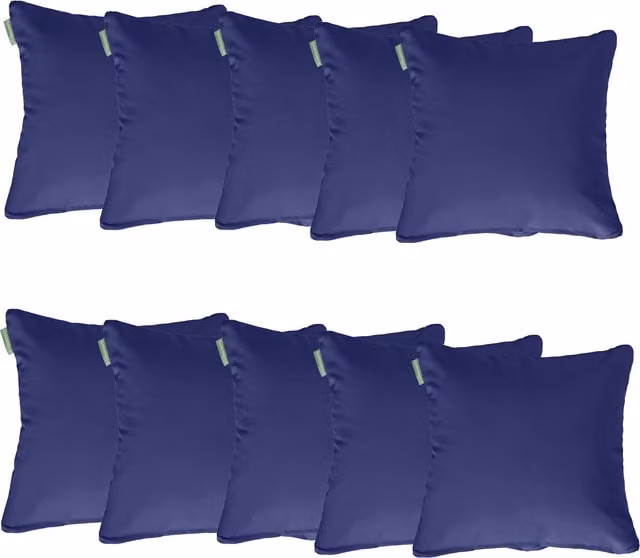 Gardenista Blue Plain Square Outdoor Scatter Cushions, Pack of 10