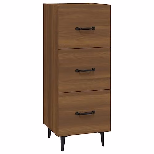 vidaXL Brown Oak Sideboard in Engineered Wood W/D/H: 34.5 x 34.0 x 90.0 cm
