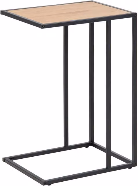 Furniture To Go Seaford Modern Black Metal and Oak Wood Side Table – 1