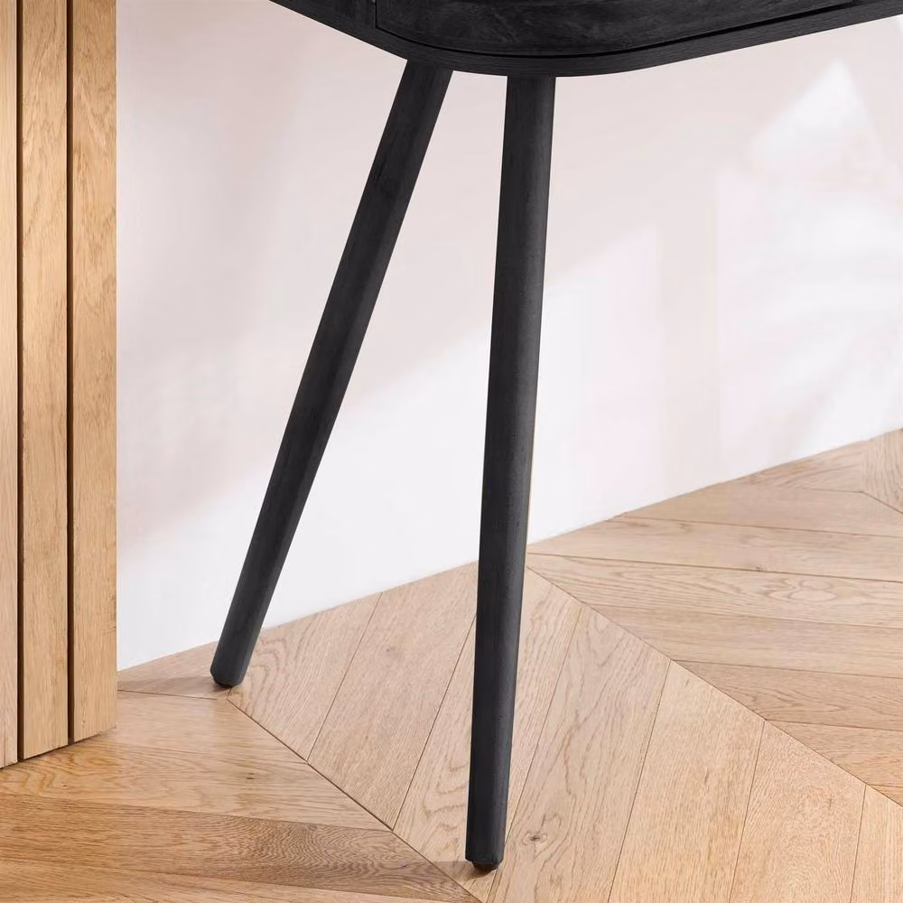 Birlea Noah Rattan and Wood Console Table in Black – 5