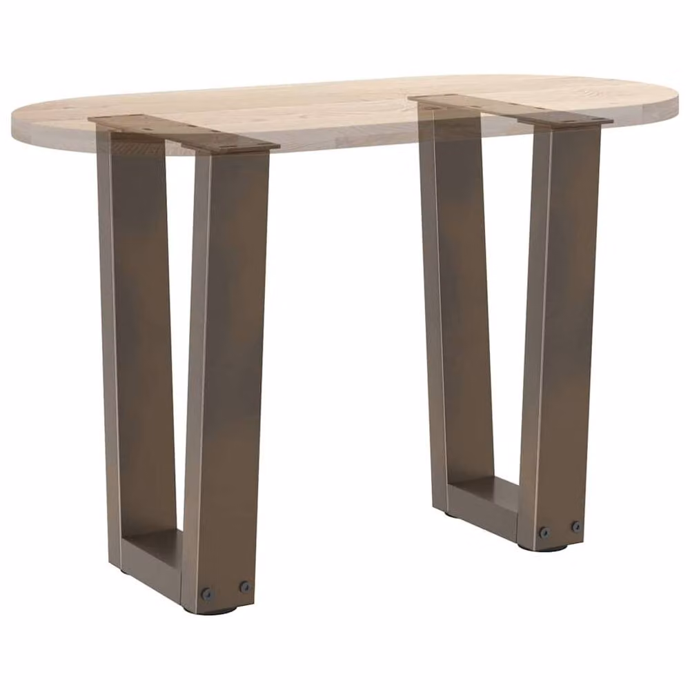 Berkfield Home Modern V-Shape Dining Table Legs, 2 Pieces, Brown Steel, H: 42-43.3 x W: 28 cm – 5