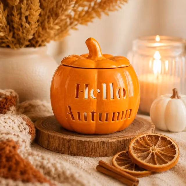 Marco Paul Hello Autumn Pumpkin Oil and Wax Burner in Orange Ceramic – 1
