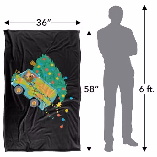 Warner Bros. Scooby Doo Mystery Machine Christmas Super Soft Fleece Throw Blanket for Children, Multicolour – 4