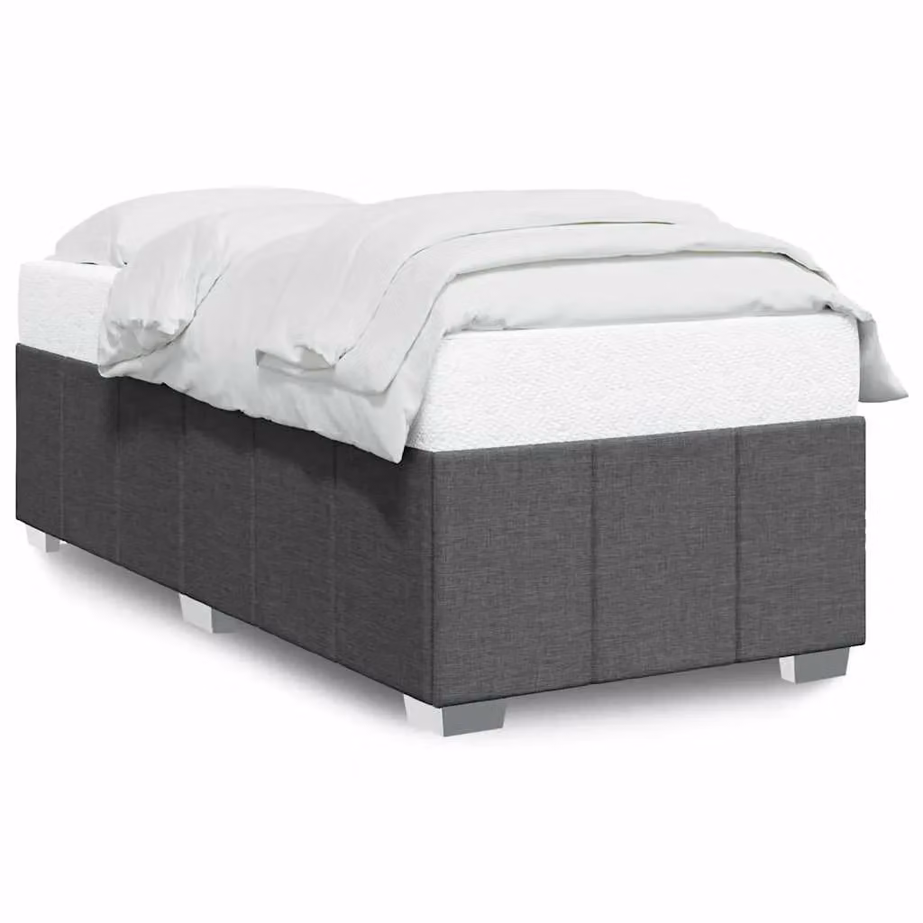 Berkfield Home Upholstered Fabric Single Bed Frame in Grey, W/D/H: 90 x 200 cm – 2