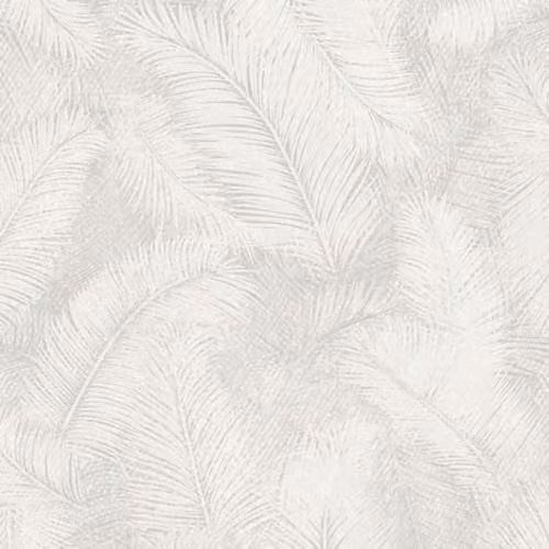 Grandeco Floating Leaf Feather Textured Botanical Floral Wallpaper in White, Green and Brown