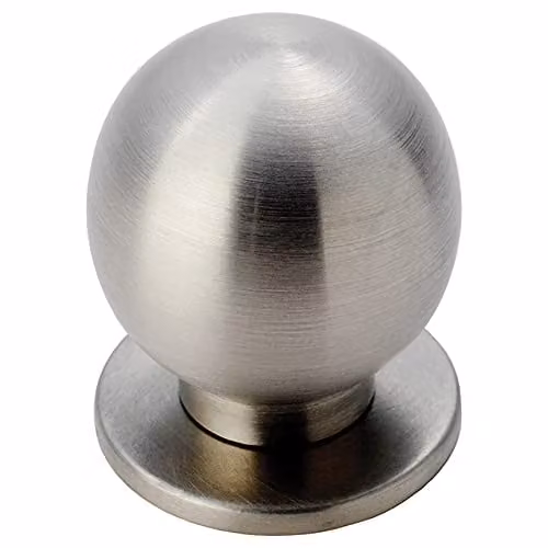 Loops 2 Pack Small Solid Ball Cupboard Door Knobs in Brushed Stainless Steel, 25mm Diameter – 2